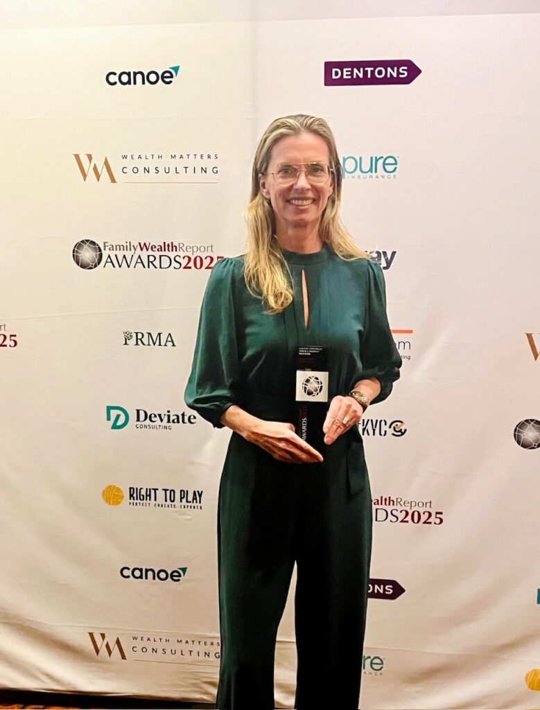Anneke Stender, EVP of Plumb Bill Pay, awarded Leading Individual for Service Excellence at Family Wealth Report Awards 2025.