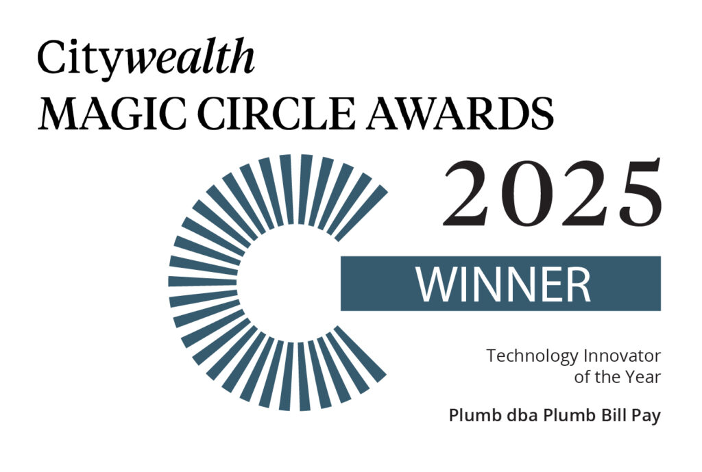 Plumb Bill Pay wins Technology Innovator of the Year at the 2025 Citywealth Magic Circle Awards